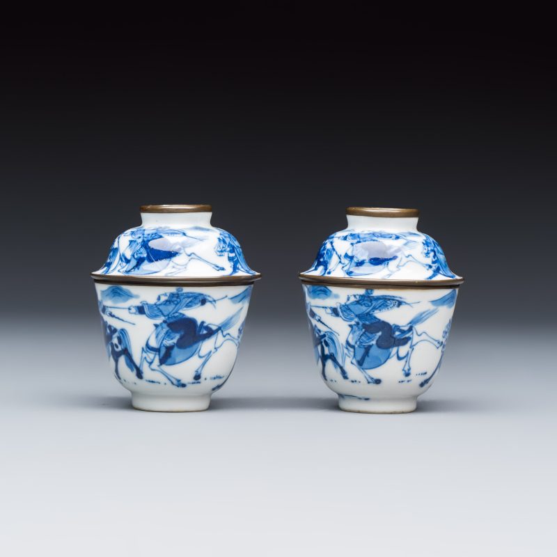 A Chinese blue and white 'Bleu de Hue' four-piece tea set - 图11