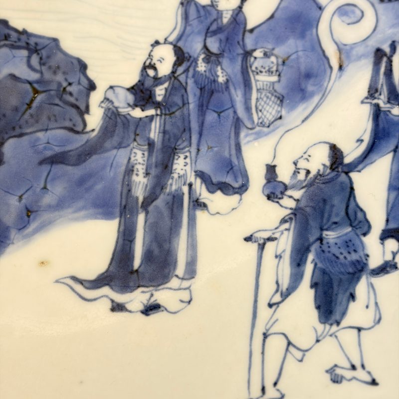 八仙祝壽 | A Chinese blue and white 'Ba Xian Zhu Shou 八仙祝壽' dish - 图14