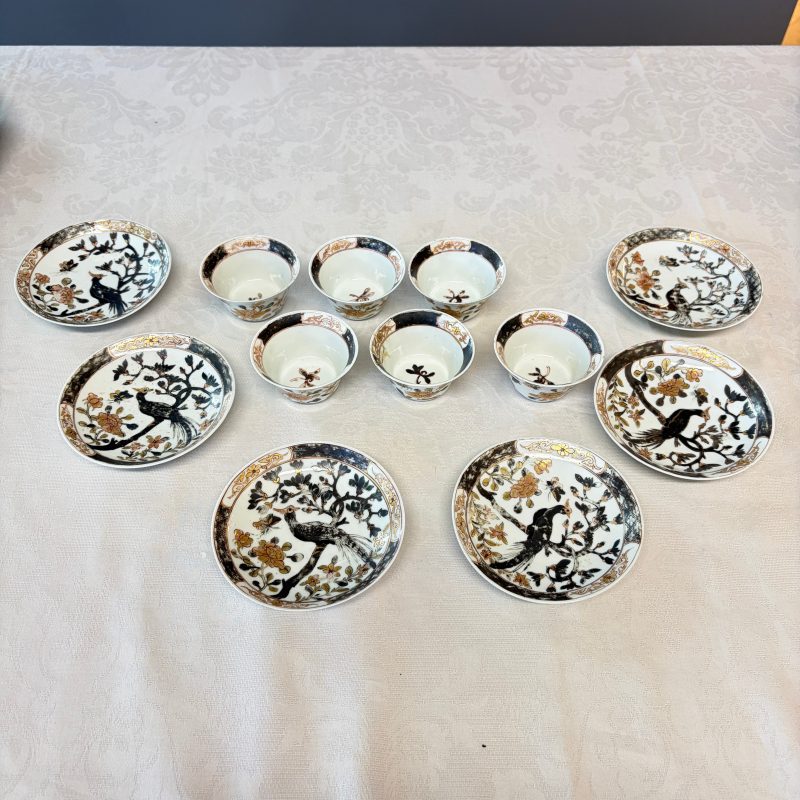 A set of six Chinese silver and gilt-decorated 'Pheasants Among Flowering Branches' tea bowls and saucers - 图12