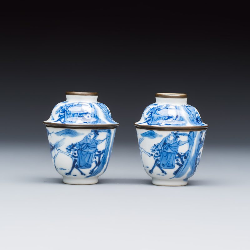 A Chinese blue and white 'Bleu de Hue' four-piece tea set - 图12