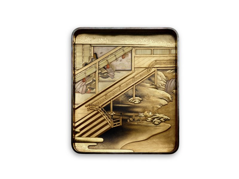 Nishimura Hikobei VIII (1887-1965) and Segawa Shoryu (active early 20th century), A Zohiko lacquer ryoshibako [document box] and suzuribako [writing box] ensuite, Meiji – Showa period, late 19th – early 20th century | 象彦（八代西村彦兵衛）瀬川嘯流　義家奥州征伐蒔絵料紙硯箱　明治～昭和時代　19世紀後半～20世紀前半 - 图12
