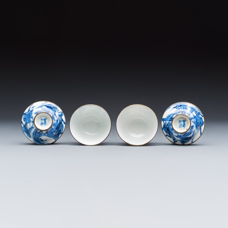 A Chinese blue and white 'Bleu de Hue' four-piece tea set - 图14