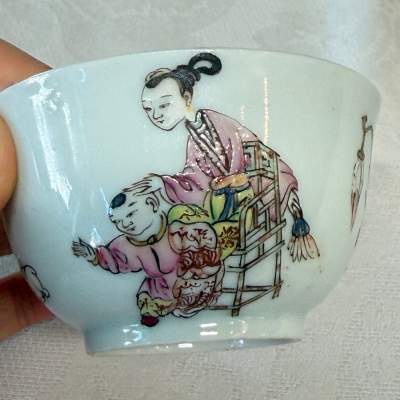 三娘教子 | A fine Chinese famille rose 'San Niang Jiao Zi 三娘教子' tea bowl and saucer - 图36