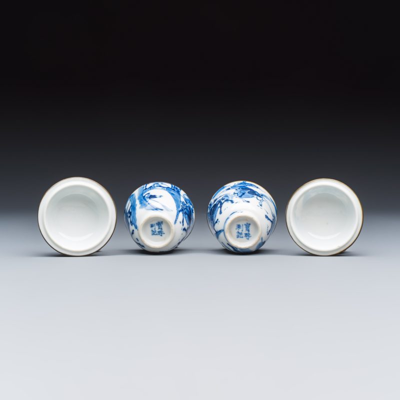 A Chinese blue and white 'Bleu de Hue' four-piece tea set - 图15