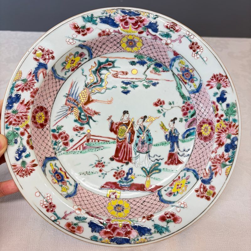 吹蕭引鳳 | A pair of Chinese famille rose 'Chui Xiao Yin Feng 吹蕭引鳳' plates - 图4