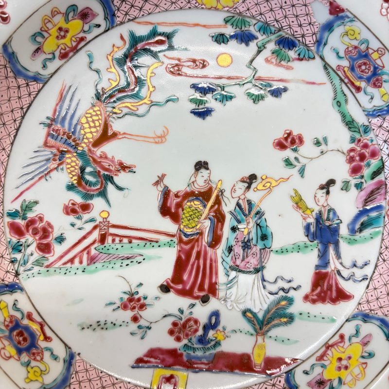 吹蕭引鳳 | A pair of Chinese famille rose 'Chui Xiao Yin Feng 吹蕭引鳳' plates - 图6