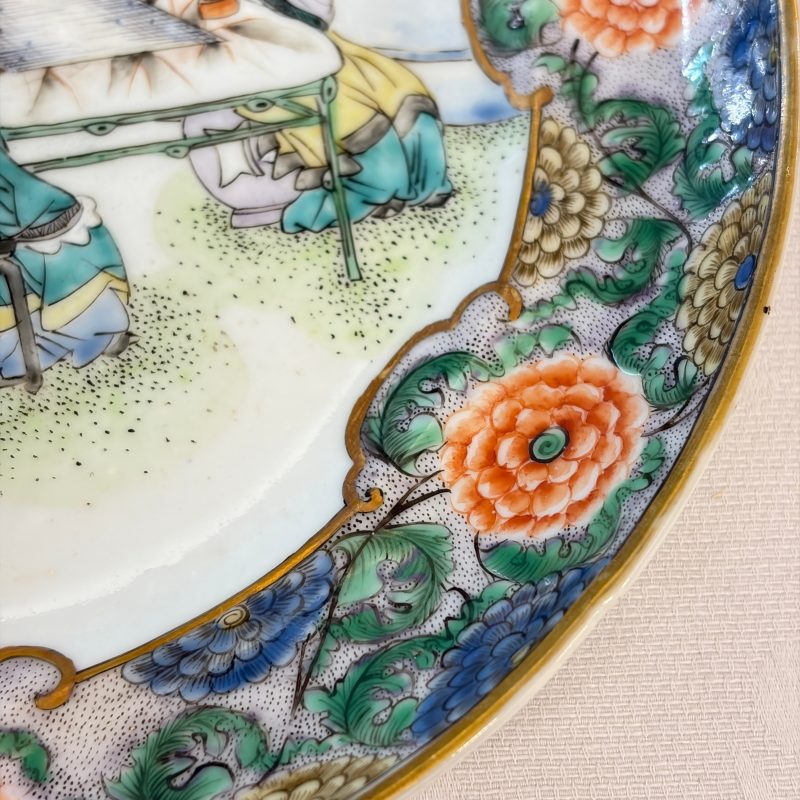 A set of six Chinese Canton famille verte plates with narrative design - 图77