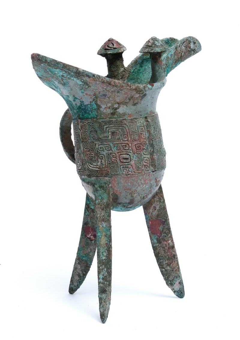 An archaic inscribed bronze ritual wine vessel, Jue - 图4