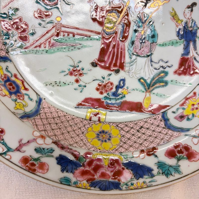吹蕭引鳳 | A pair of Chinese famille rose 'Chui Xiao Yin Feng 吹蕭引鳳' plates - 图8