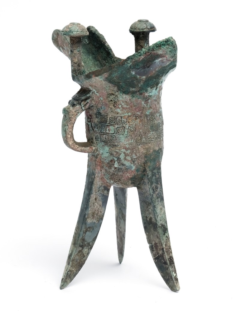An archaic inscribed bronze ritual wine vessel, Jue - 图4