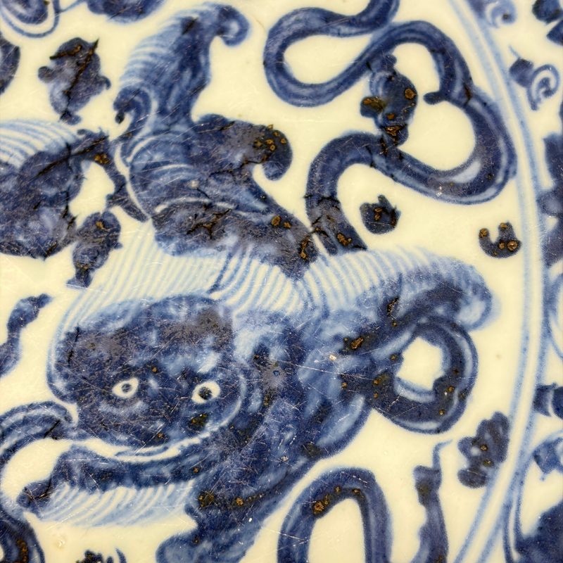 A Chinese blue and white 'Buddhist Lions' dish - 图14