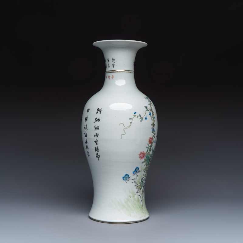 A Chinese famille rose 'Birds Among Flowering Branches' vase - 图4
