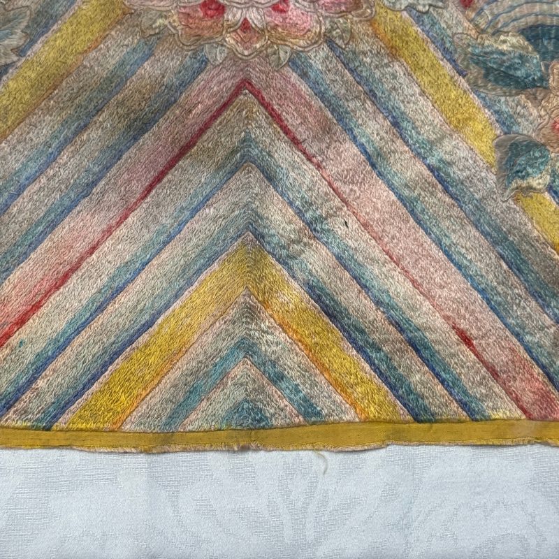 A pair of Chinese yellow-ground embroidered 'Dragons' and 'Phoenixes' panels - 图30