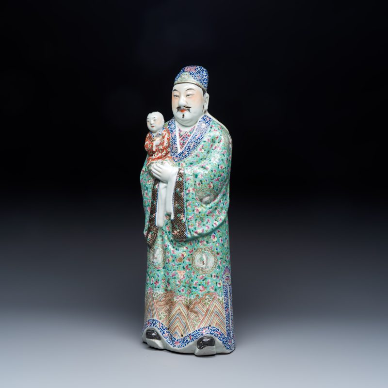 A large Chinese famille rose figure of Fu Xing - 图1