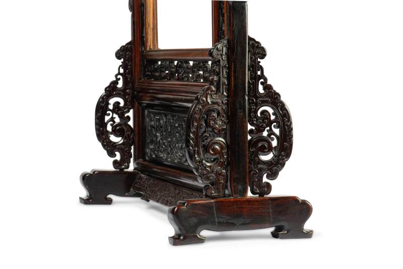 A finely carved zitan and huanghuali screen base - 图5