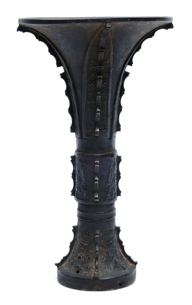 A Ming bronze vase, Gu - 图2