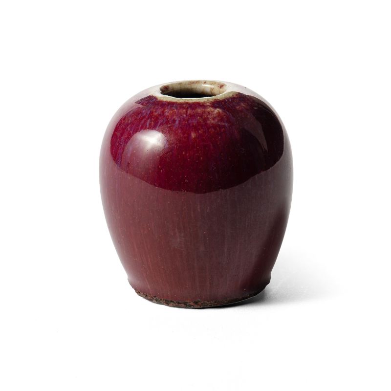 A flambé-glazed water pot