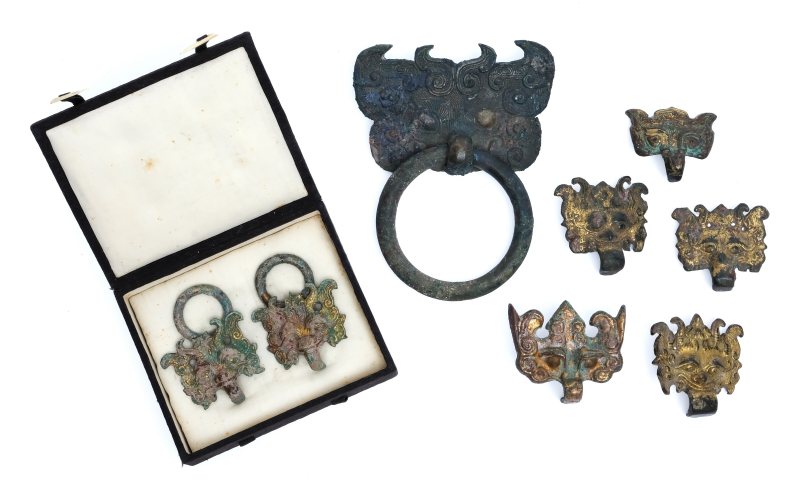 A group of bronze handles, Pushou - 图1