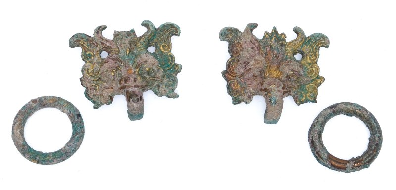 A group of bronze handles, Pushou - 图2