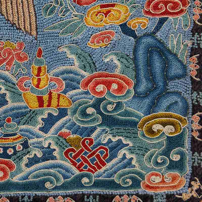 A pair of embroidered rank badges (buzi) - 图7
