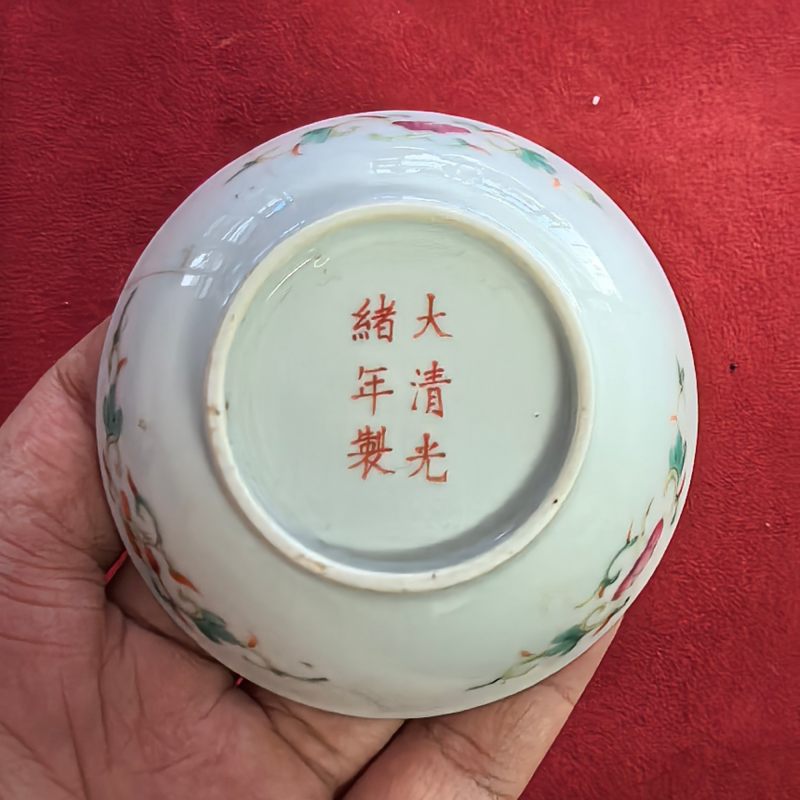 清光绪 粉彩瑞果纹盘 - 图5