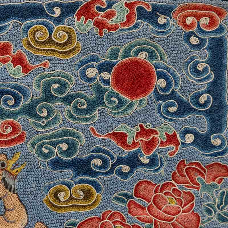 A pair of embroidered rank badges (buzi) - 图9