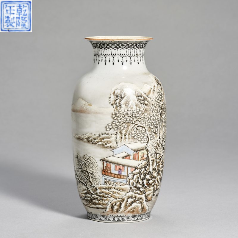 民国 雪景瓶带座 - 图10