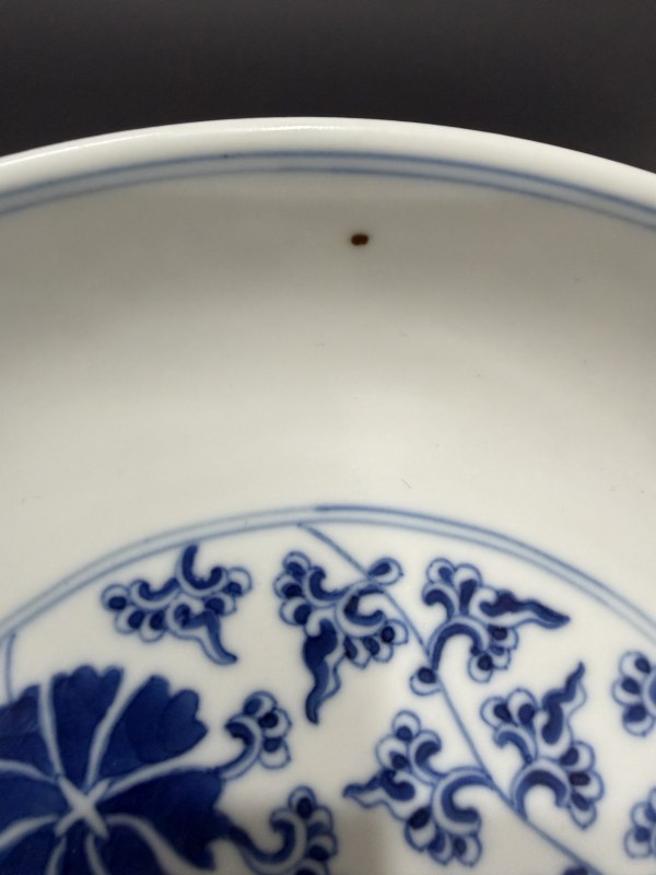 清同治 青花缠枝花卉纹盘 - 图12