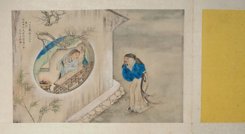 An album with fourteen fine paintings on silk - 图7