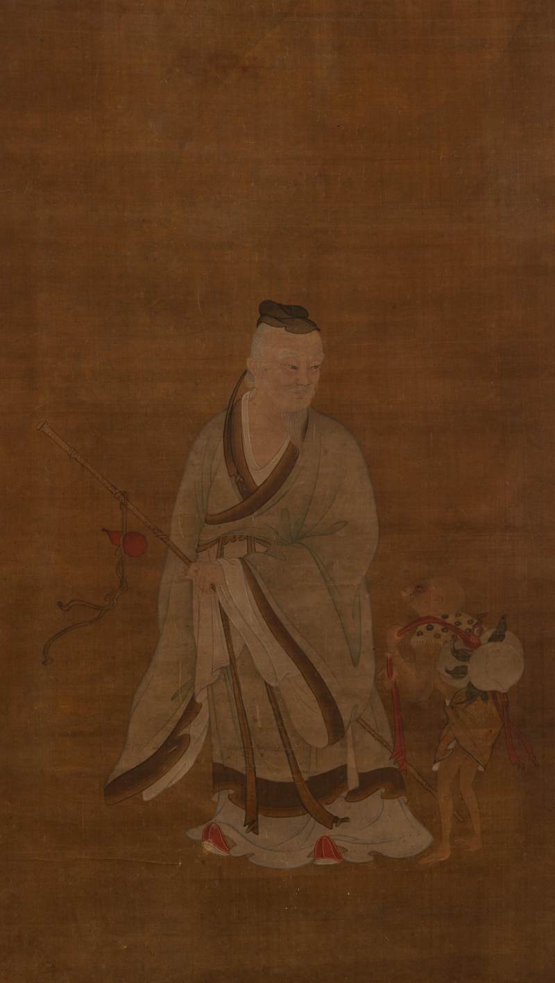 A painting of Dongfang Shuo (Daoist immortal) and a monkey carrying the stolen peaches of immortality from the Goddess Xi - 图2