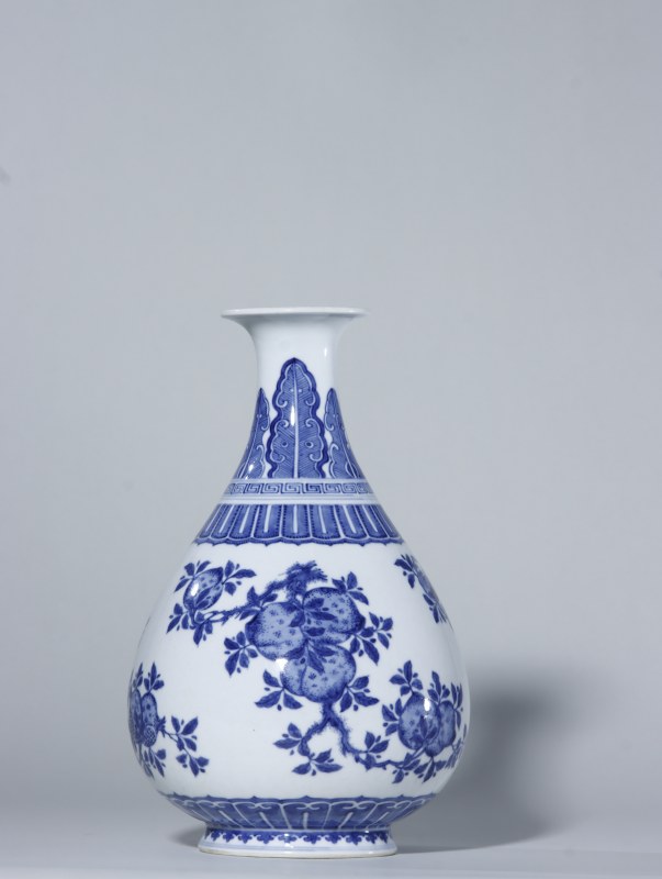 清中期 青花三多纹玉壶春瓶 - 图3