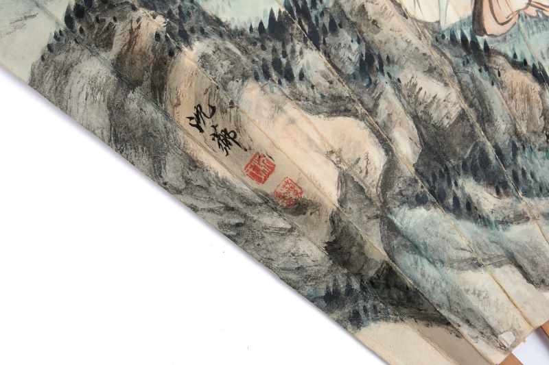 Three hand-painted paper fans - 图5