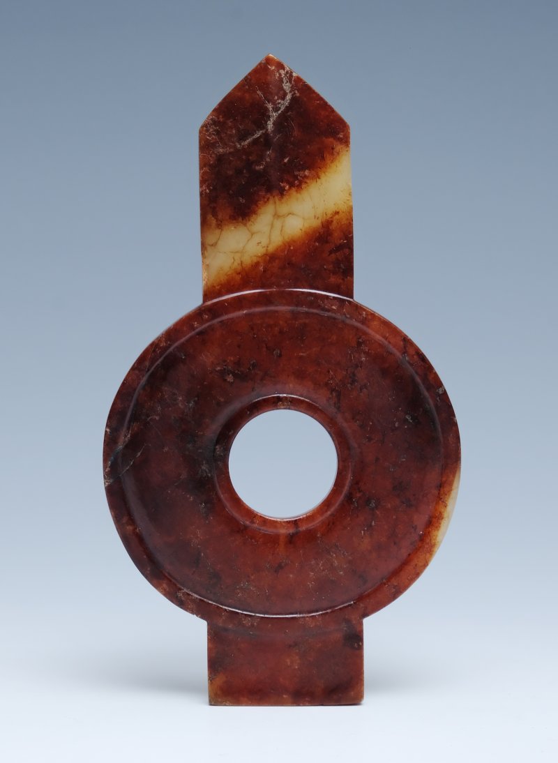 A celadon and russet jade tablet, Guibi - 图5
