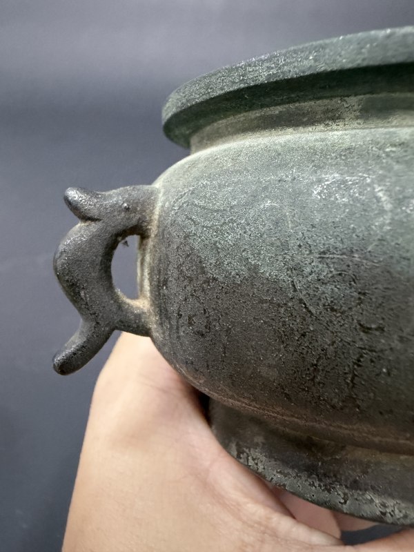 明末清初 铜错金银兽面纹簋式炉 - 图9