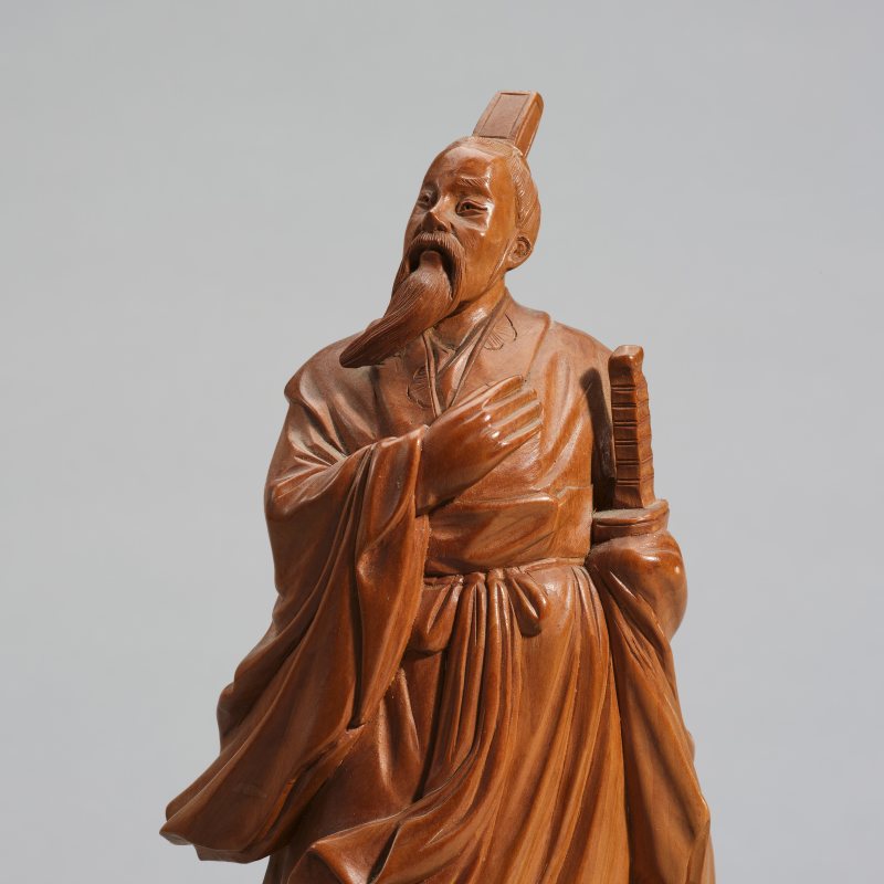20世纪70年代 黄杨木人物雕件2只 - 图11
