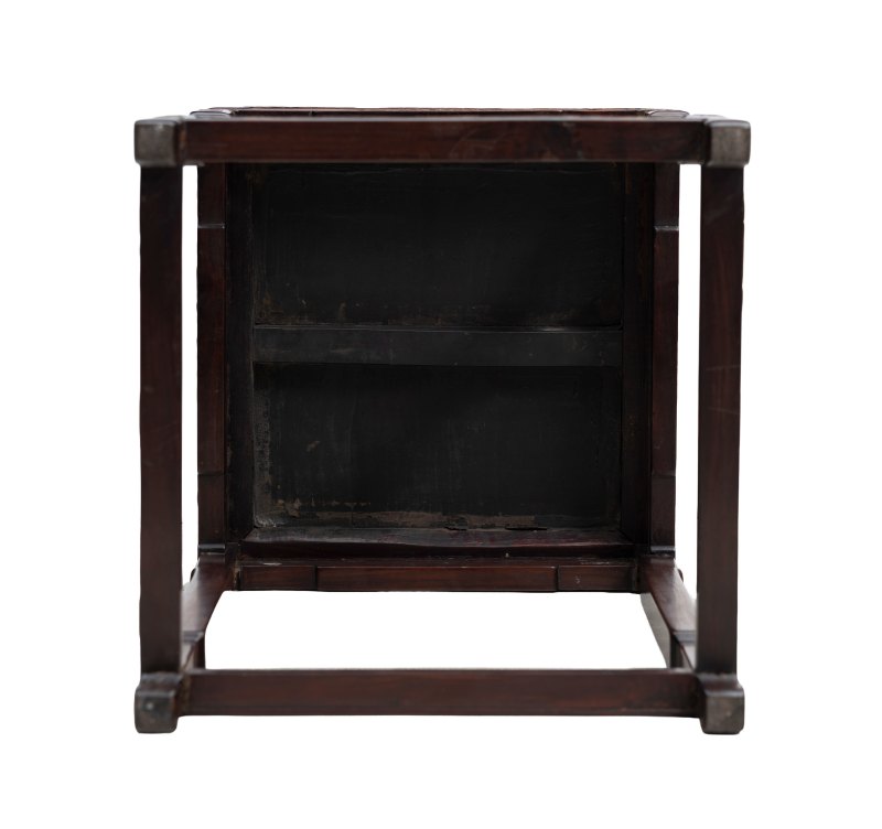 A pair of hardwood and bone inlaid square table stands - 图5