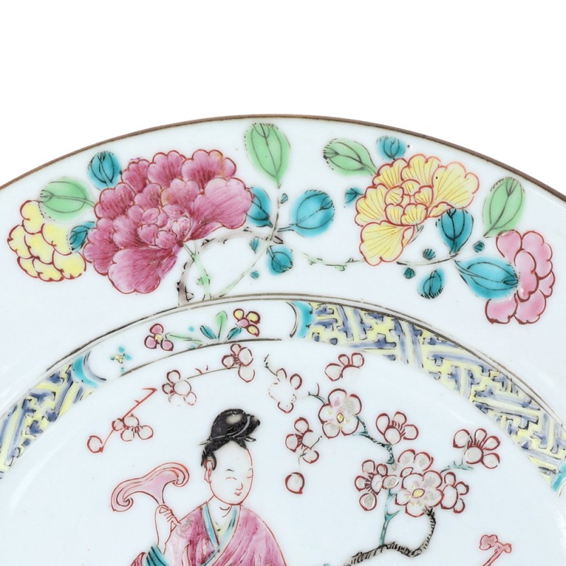 清雍正 粉彩麻姑献寿图盘 - 图5