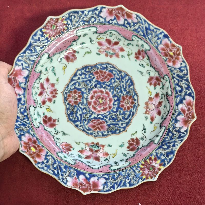 清雍正 粉彩花卉纹花口盘 - 图4