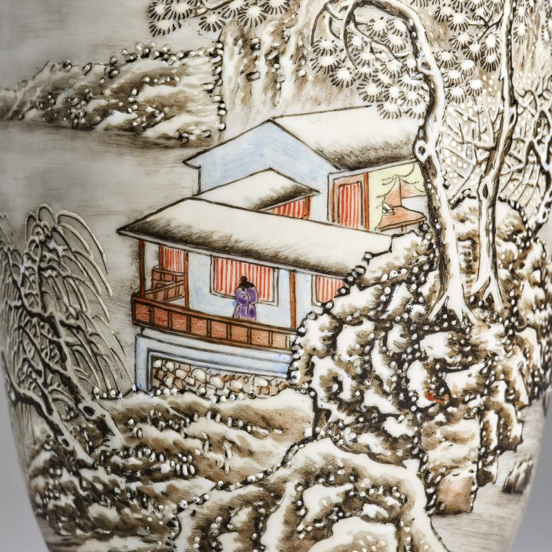 民国 雪景瓶带座 - 图8