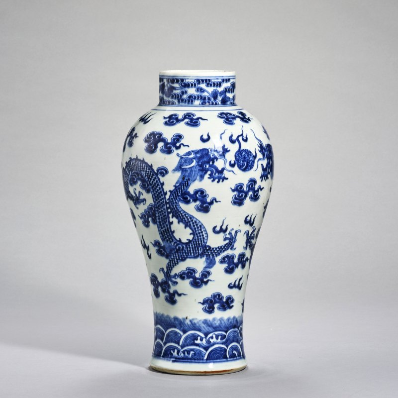 清 青花龙纹瓶 - 图4