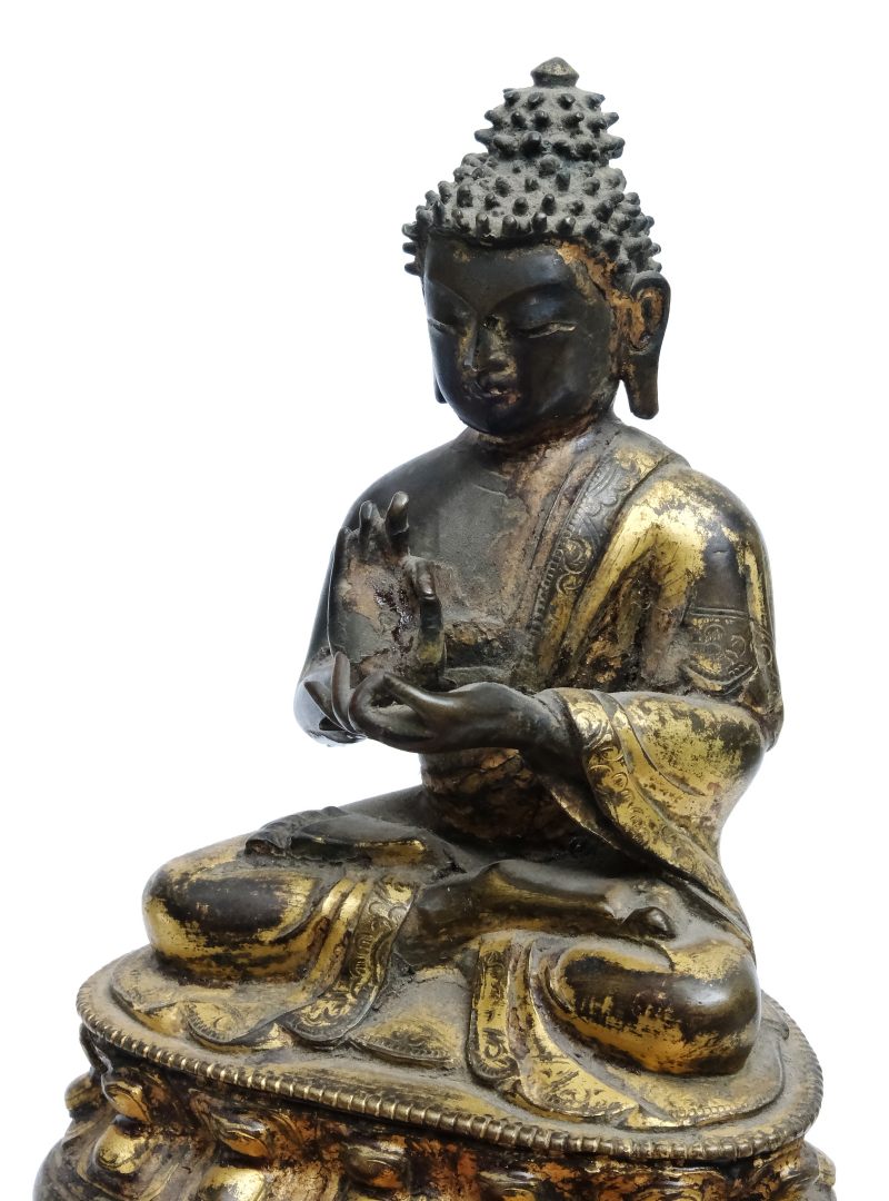 A gilt-bronze figure of Buddha Shakyamuni - 图7