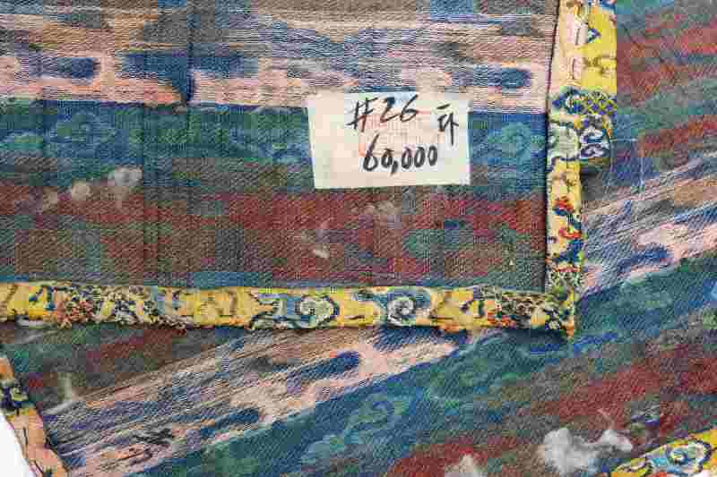 A pair of yellow-ground silk bolt yardages - 图5