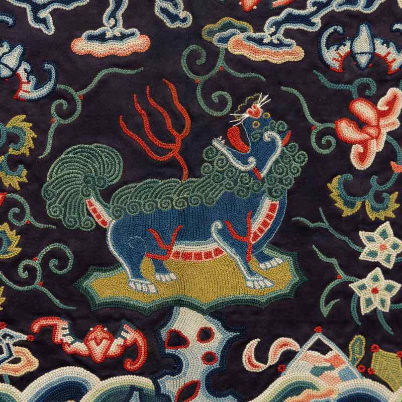 A pair of embroidered silk ‘lion’ rank badges - 图4