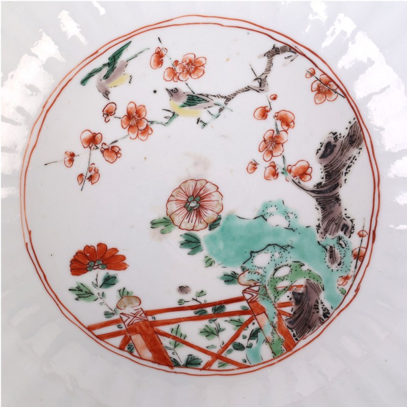 清康熙 五彩缠枝海石榴洋莲纹菊瓣碗 - 图6