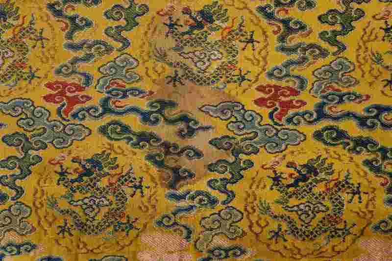 A pair of yellow-ground silk bolt yardages - 图15