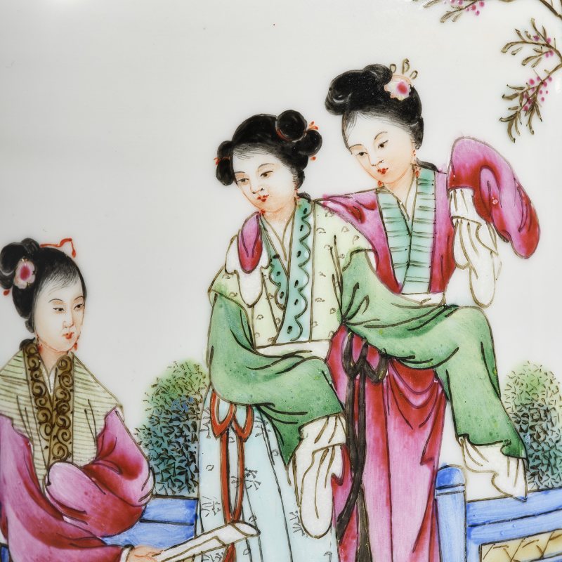 20世纪60-70年代 粉彩红楼梦故事瓶一对 - 图8