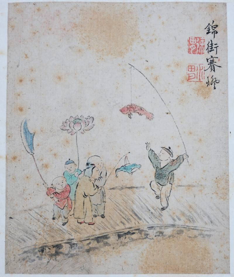 An album with paintings of playing boys titled: 'A playful painting by Mr. Xu Tianchi (Xu Wei) of the Ming dynasty, for an elder brother/peer' - 图5