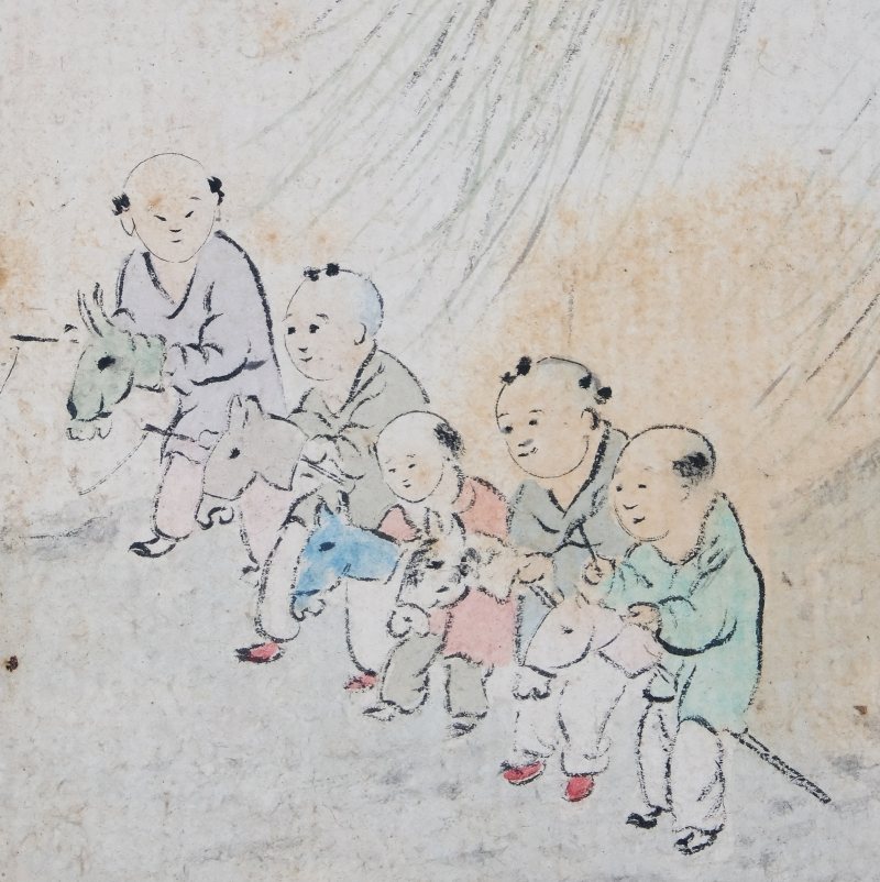 An album with paintings of playing boys titled: 'A playful painting by Mr. Xu Tianchi (Xu Wei) of the Ming dynasty, for an elder brother/peer' - 图8