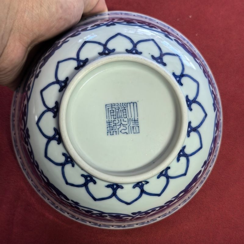 清道光 青花缠枝牡丹纹碗 - 图9