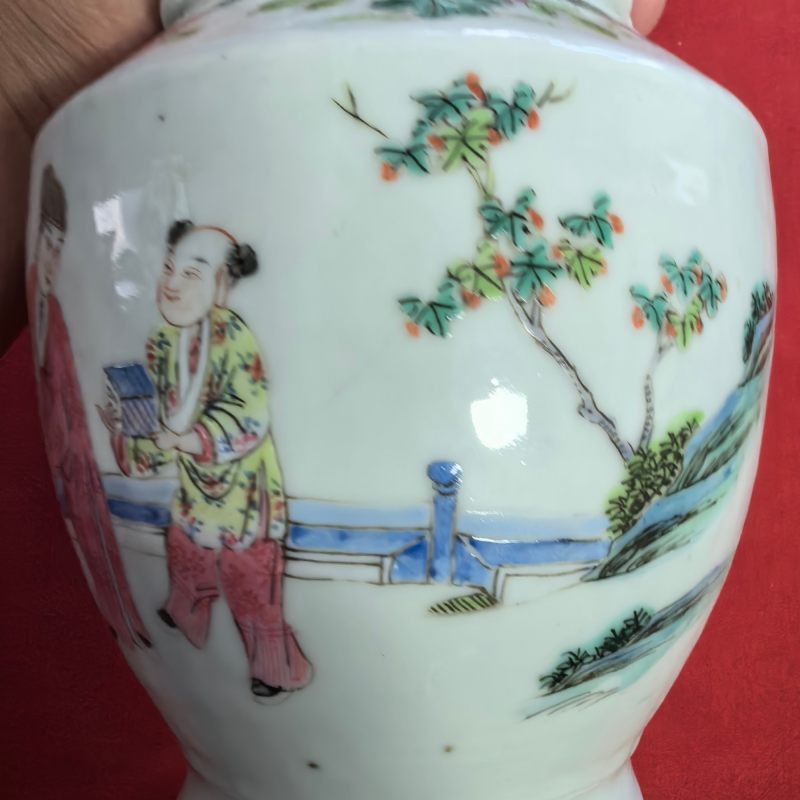 清中晚期 粉彩堆塑螭龙耳赏瓶 - 图10